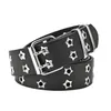 Ceintures New Star Eye Rivet Belt Goth Style Double épingle Boucle Manwoman Fashion Fashion Casual Puck Pu Pu Leather Waistband pour jeans Young Z0223