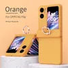 Magnetic Hinge Makaron Folding Mobile Phone Case for OPPO Find N2 Flip Finger Ring Buckle Design Shell