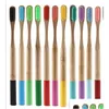 Toothbrush Environmentally Wood Rainbow Bamboo Fibre Wooden Handle Tooth Brush Whitening Bristles Drop Delivery Health Beauty Oral Dhavf