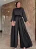 Roupas étnicas Ramadan Eid Djellaba Macacões Muçulmana Vestido Dubai Dubai Brilhante de Cetim Setin Abaya Islã Abayas Robe WY803