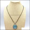 car dvr Pendant Necklaces Natural Stone Tree Of Life Necklace For Women Men Black Turquoise Quartzs Pu Chain Jewelry Drop Delivery Pendants Dhz8C