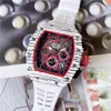 New women's watch silicone strap 6 needles fashion brand automatic quartz watch men's waterproof skeleton watch AAA class