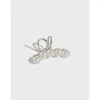 Boucles d'oreilles à dos coréen en argent Sterling S925, lignes géométriques simples, perles de coquillage sans Clip d'oreille percé, bijoux féminins