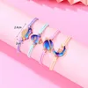 Bracelets de charme 4pcs/conjunto Elastic Rope Bracelet Série azul estrelada