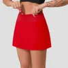 Saias de tênis lu plissado yoga saia roupas de ginásio mulheres correndo fitness calças de golfe shorts esportes volta cintura bolso zíper lu leggings