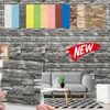 Adesivos de parede 10 PCs Auto-adesivo painéis 3D Papel Paper impermeável Tile Brick Room Living TV Decalques de fundo 38*35cm 230227