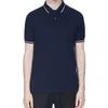 Men's Polos Summer 100% algodón bordado casual de trigo para hombres camisa de polo de manga corta moda para hombres transpirables top 230227