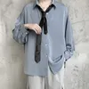 Camisas casuais masculinas Y2K Camisas masculinas vintage casuais pretas de manga comprida Harajuku Blusas tops coreanas Tops formais masculinos Camisas luxuosas com botões 230227