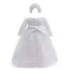 Girl's Dresses HETISO New Long Sleeve White Princess Christening Dress For Girl Kid's Dress Toddler Girl Clothes 0 to 12 24 Months