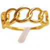 Pierścienie klastra czyste 24K żółte złote pierścień 3D Hard Link dla kobiet mody