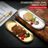 Płyty dekoracyjne w stylu nordyckim złotym srebrnym stalowym stalowym talerzem Restauracja Taca Przekąska Western Steak Home Kitchen Tool