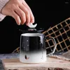 Kubki Creative 400ml Star Coffee Mub z pokrywką Indywidualny trend Cramic Water Cup Nordic Milk Tea Office Dom Drinkware