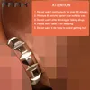 Cockrings frrk metal pênis anéis curva chicote de galo masculino castidade crandage cinturão atraso ejaculação dispositivo de aço adultos brinquedos sexuais para homens 230227