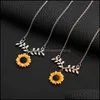 Bil DVR Pendant Neckor Bohemian Sunflower Leaf Pearl Necklace For Women Girls Lovely Harts Daisy Flower Boho Long Drop Handmade leverans DHXLM