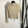 23SS FW Dames Designer Tops Sweaters Breakers met gestreepte letter Afdrukken Girls Milan Runway Designer Crop Top Shirt High End Slim Long Sleeve Stretch Pullover Jumper