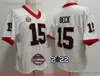 NCAA Football Jersey College 15 Carson Youth Beck Maglie 150th Nero Bianco Rosso per Uomo Donna Bambini Ragazzi