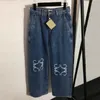 Calças femininas plus size de grife jeans feminino estampado cintura alta calça larga perna jeans design moda calça comprida hiphop streetwear jeans