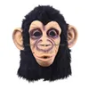 car dvr Party Masks Funny Monkey Head Latex Mask Fl Face Adt Breathable Halloween Masquerade Fancy Dress Cosplay Looks Real197F Drop Deliver Dhtix