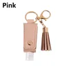 Keychains Portable Leather Case 30ml Empty Bottle For Hand Sanitizer Leakproof Plastic Bag Pendant Tassels KeychainKeychains