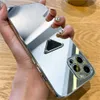 Top Luxury Brand Designers Cases for iphone 14 pro max plus iphone13 12 11 mini 7plus Make up Mirror beauty covers metal crystal clear shockproof backcovers for apple