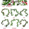 Decorative Flowers 1.6/2.3m Artificial Flower Rattan Fake Rose Plants Wreath Wall Decor Wedding Party Winding Vines