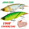 Esche Esche JOHNCOO 190mm Esche da nuoto snodate Esche da pesca Vibrazione galleggiante 2 Segmenti Big Giant Bait 50g Soft Fishtail Hard Baits Wobblers 230227