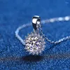 Ketten Echter Moissanit 1CT3CT5CT zertifizierte Sonnenblume Halskette Sterling Silber Diamant Anhänger für Frauen Versprechen Hochzeit Schmuck