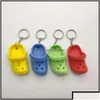 Other Arts And Crafts Key Rings Jewelry Custom 1Pc Cute 3D Mini Eva Beach Hole Little Croc Shoe Keychain Girl Gift Bag Accessories De Dhu8S