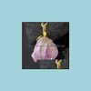 car dvr Pendant Necklaces Natural Stone Female Handmade Color Line Wrapped Original Necklace Amethyst Pink Quartz Fashion Simple Drop Delive Dhiog