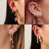 Dos Boucles D'oreilles Créatif Or Couleur Punk Lune Étoiles Mixte Clip D'oreille Sur Aucun Piercing-Clip Earcuff Cartilage Pour Femmes Filles