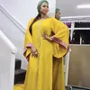 Vêtements ethniques Robe Dashiki Soie Diamant Abaya Dubaï Maxi Bazin Conception Africaine Vintage Brodé À Manches Longues Robe Robes Dame Musulmane