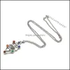 Auto-DVR-Anhänger-Halsketten 4 mm Naturstein-Chakra-Halskette Spirit Pendum 7 Ancient Silber Umweltschutz galvanisiertes Zink Allo Dr Dhxv2