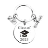 2023 Graduation Keychains Party Favor Rostfritt stål Keychain Pendant Student Graduation Gift Keyring Key Chains 30mm