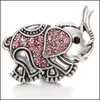 car dvr Other Snap Button Jewelry Component Rhinestone Elephant 18Mm Metal Snaps Buttons Fit Bracelet Bangle Noosa A036 Drop Delivery Findin Dhymq