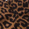 Schema di gonne Stampa leopardo frontale split ginocchia ginocchina a lunghezza del ginocchio sexy bodycon bottoms molla autunno pelle scamosciata