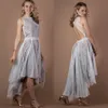 2023 Hippie Style Boho فستان زفاف منخفض منخفضة الزفاف A-lip Lace Chiffon Bridal Vrons Short