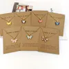 Colares de borboleta de jóias de estilo bohemiano para mulheres de liga de liga para mulheres acessórios de colar de corrente com cartão