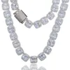 Modne laboratorium diamentowy naszyjnik 14K białe złoto zaręczynowy ślub Chocker naszyjnik dla kobiet mężczyzn Hiphop biżuteria prezent
