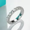 Mit Seitensteinen AnuJewel 3mm 23ct D Farbe Ehering Ring 925 Sterling Silber Band Verlobungsringe für Frauen 230225