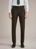 Erkek Suit Blazers% 50 Yün Kahverengi Mens Giyim Yüksek Belli Resmi Pantolon 2023 Sonbahar Kış Düğün Damat Giyim için Sıcak Pantolon