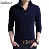 Polos masculinos Moda de primeira classe Men camisa polo cor sólida cor de pólo de manga longa Mercerizada Mercerized Casual Polos Casual Mens M-4xl 230227