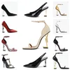 Designer Dress Shoes Women's Classic High Heeled Sandals Luxury Leather Sexy Heels Metal Belt Buckle Letter Heel Fashion Wedding Party