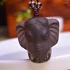 Pendant Necklaces Wholesale Black Obsidian Natural Crystal Pendants Elephant Necklace Lucky For Men Women Fashion Jewelry