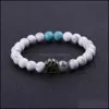 car dvr Charm Bracelets Dog Paw 8Mm Stone Beads Charms Bracelet Women Men Bangle Beaded Hand Strings Drop Delivery Jewelry Dh7Ta