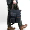 Briefcases Canvas Men Business Bag Fashion Man Crossbody High Quality Briefcase Black Handbag 230227