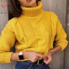 Women's Sweaters Autumn Winter Short Sweater Women Knitted Turtleneck Pullovers Casual Soft Jumper Fashion Long Sleeve Pull Femme 230227