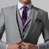 Ternos masculinos Blazers Ternos de casamento cinzentos para homens com ternos de 3 peças Ternos personalizados Terno noivo Men Grey Custom Tailor fez ternos finos smoking de casamento 230227