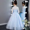 Robes de fille soirée princesse filles fête blanc bal tulle robe moelleux fleur fille hiver velours mariage enfant en bas âge robes pour le nouvel an 2023 W0224