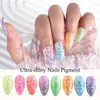 Ongles paillettes 1 étui brillant sable sucre Chrome poudre brillant Laser bonbons ongles Art Pigment poussière manucure décoration fournitures GYX