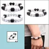 Auto DVR kralen strengen 10 stc/set natuurlijke 8 mm huile lava kubieke zirkoon stenen kralen armband geschenken voor mannen handgemaakte sieraden drop dhyxb